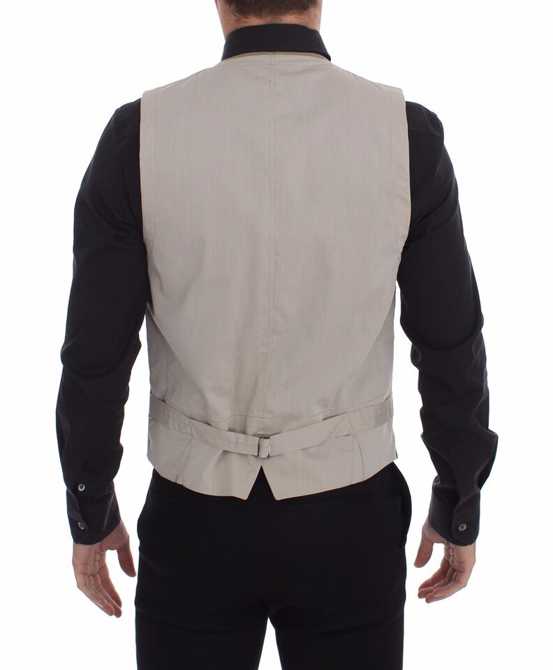 Elegante gilet in cotone beige – vestibilità slim