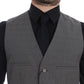 Elegant Gray Slim Fit Dress Vest