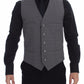 Elegant Gray Slim Fit Dress Vest