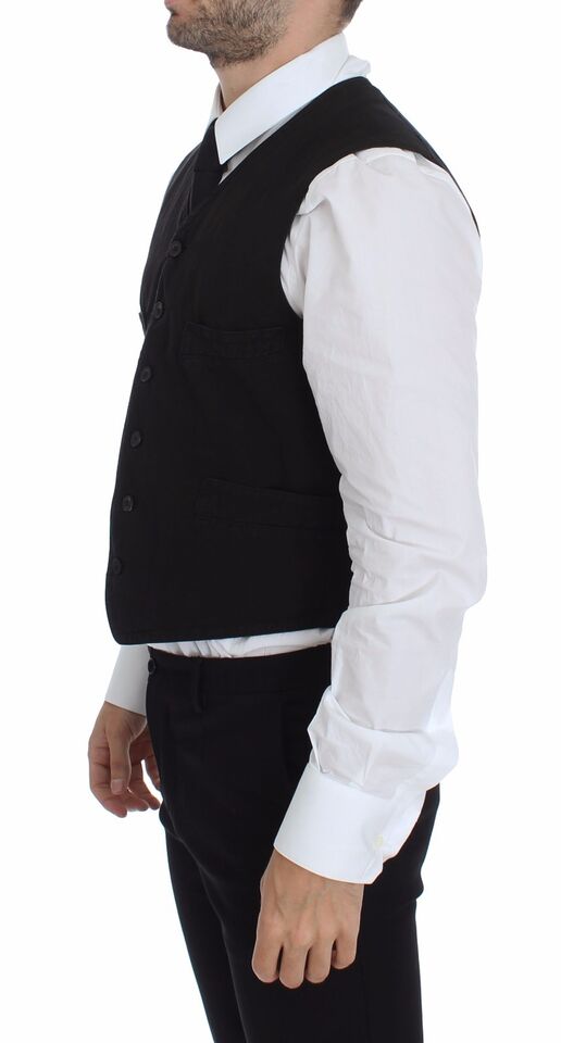 Elegante gilet in misto cotone nero