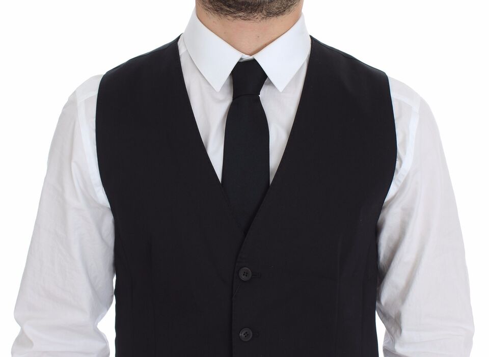 Elegante gilet in cotone elasticizzato blu