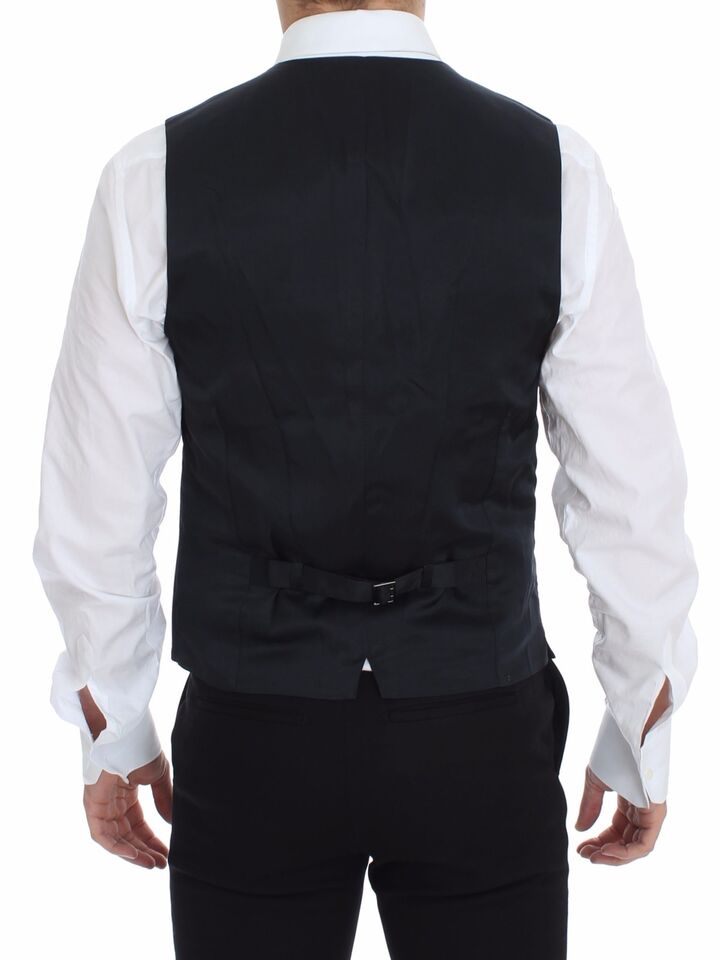 Elegante gilet in cotone elasticizzato blu