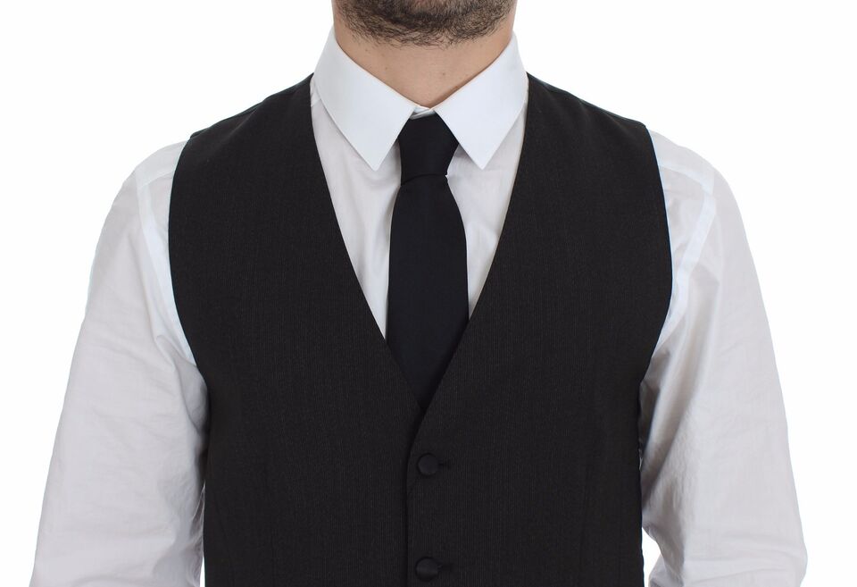 Gilet classico in misto lana grigio