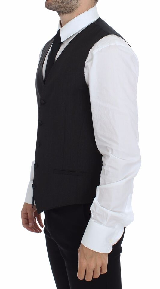 Gilet classico in misto lana grigio