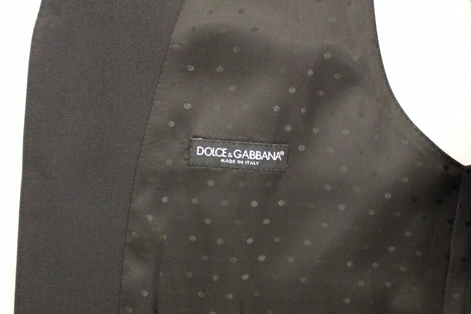 Elegante gilet in lana e seta nera