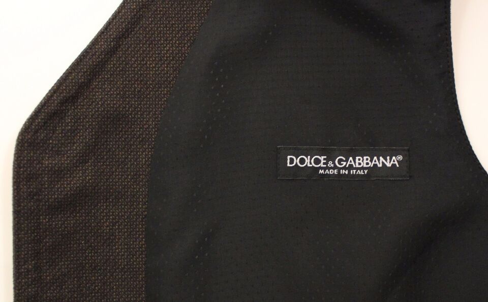 Elegante gilet in misto cotone marrone