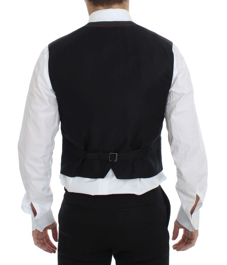 Elegante gilet in misto cotone marrone