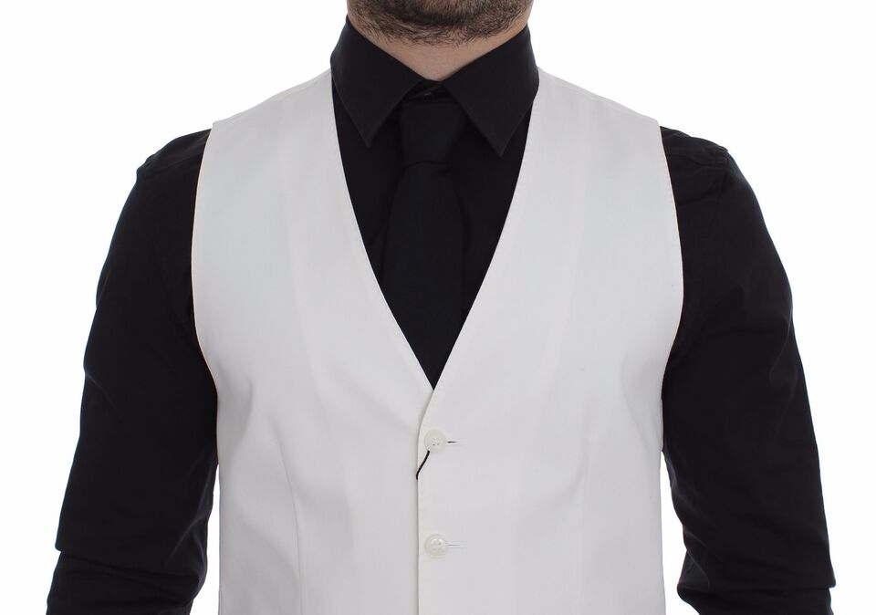 Elegante weiße Weste aus Baumwollseide