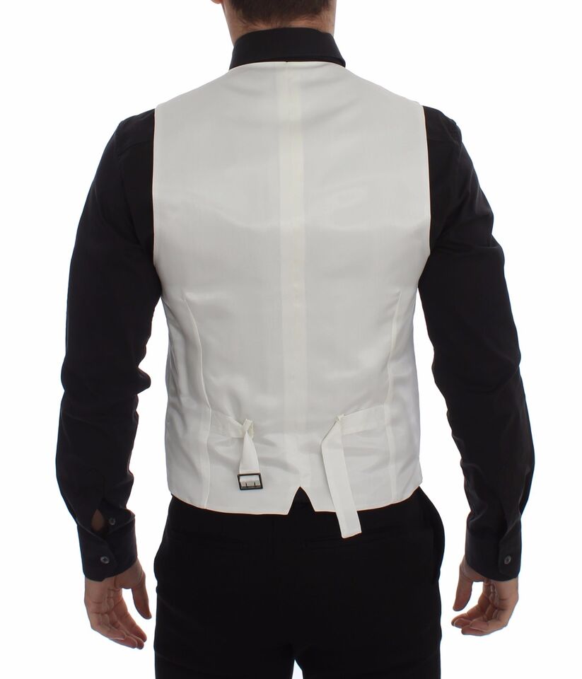 Elegante weiße Weste aus Baumwollseide