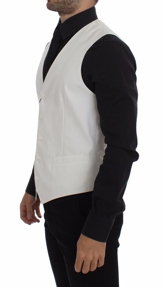Elegante weiße Weste aus Baumwollseide