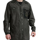 Elegante camicia in cotone grigio scuro con bottoni