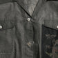 Elegante camicia in cotone grigio scuro con bottoni