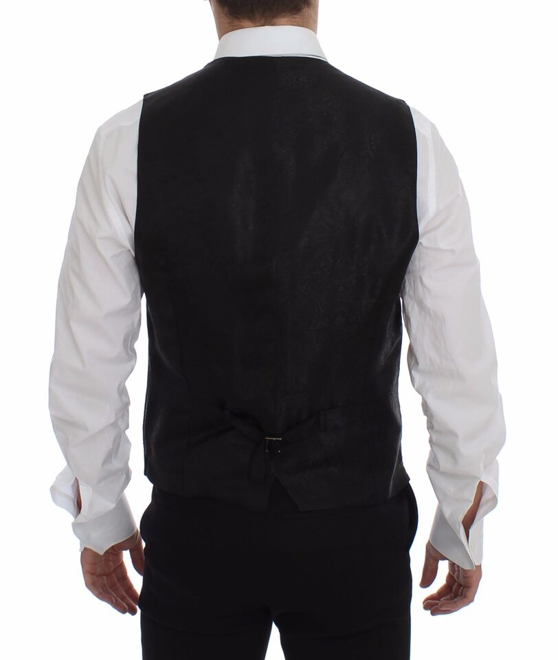 Elegante gilet monopetto a righe nere