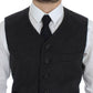 Elegant Gray Wool Blend Dress Vest