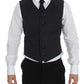 Elegant Gray Wool Blend Dress Vest