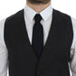 Elegant Gray Wool Formal Dress Vest