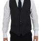 Elegant Gray Wool Formal Dress Vest