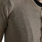 Eleganter beiger Henley-Kaschmirpullover