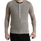 Eleganter beiger Henley-Kaschmirpullover