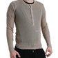 Eleganter beiger Henley-Kaschmirpullover