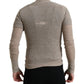 Eleganter beiger Henley-Kaschmirpullover