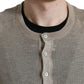 Eleganter beiger Henley-Kaschmirpullover