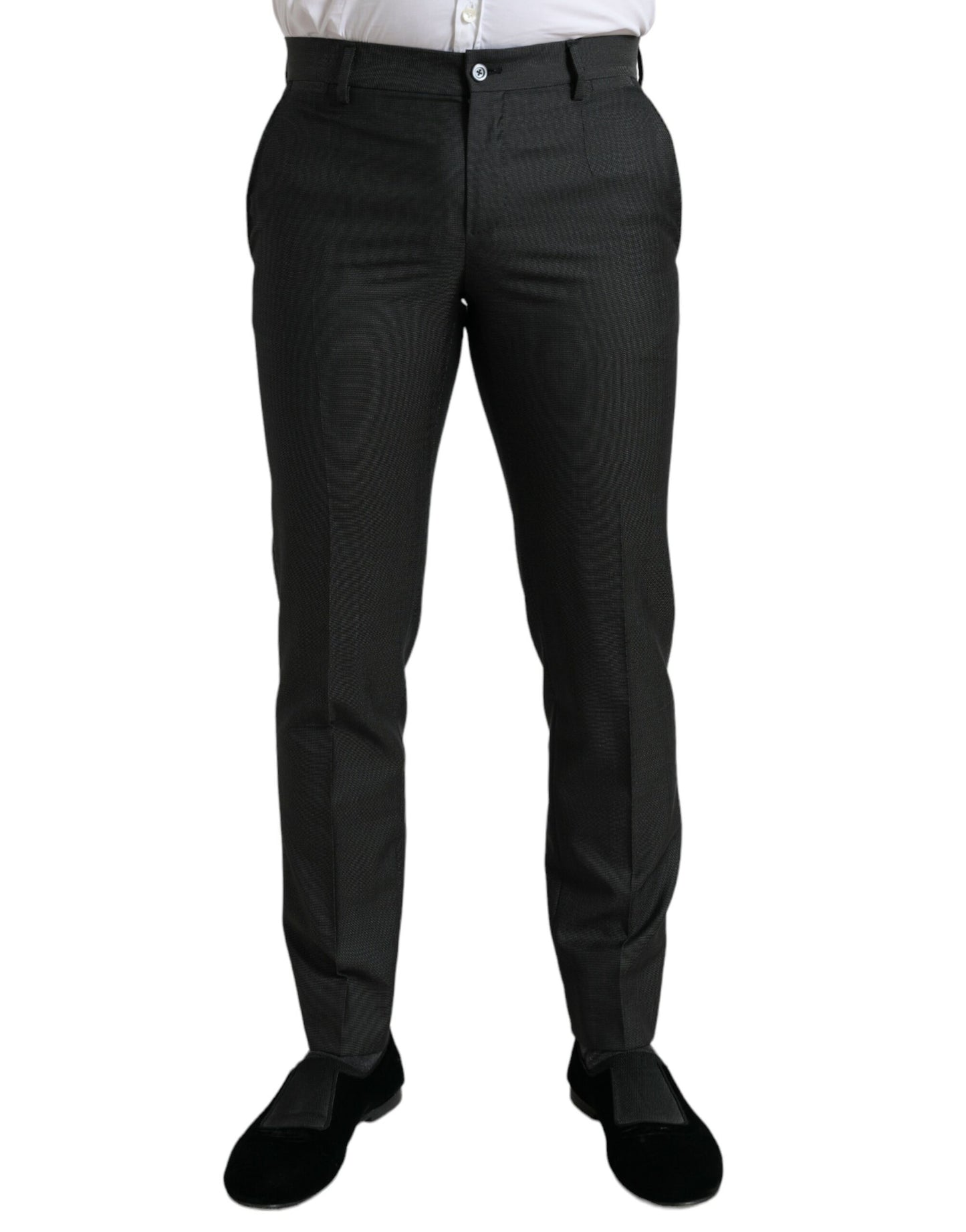 Elegante dunkelgraue Skinny-Anzughose
