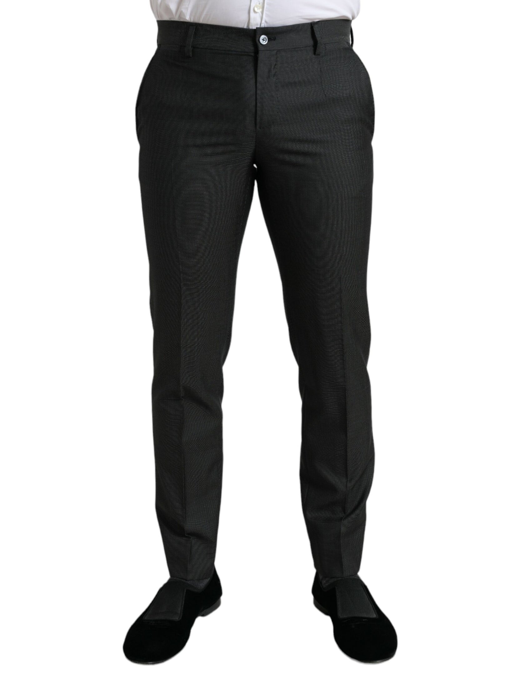 Elegante dunkelgraue Skinny-Anzughose