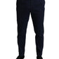 Elegante dunkelblaue Skinny-Anzughose
