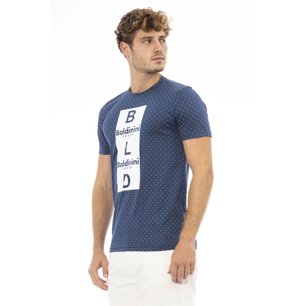 Blaues Herren-T-Shirt aus Baumwolle