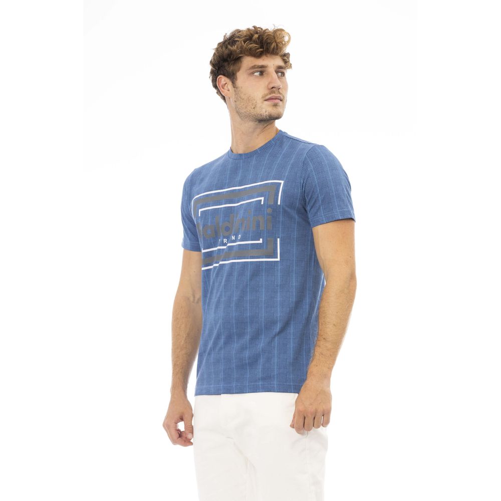 Blaues Herren-T-Shirt aus Baumwolle
