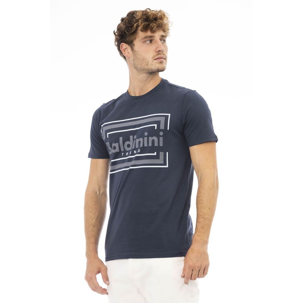 Blaues Herren-T-Shirt aus Baumwolle