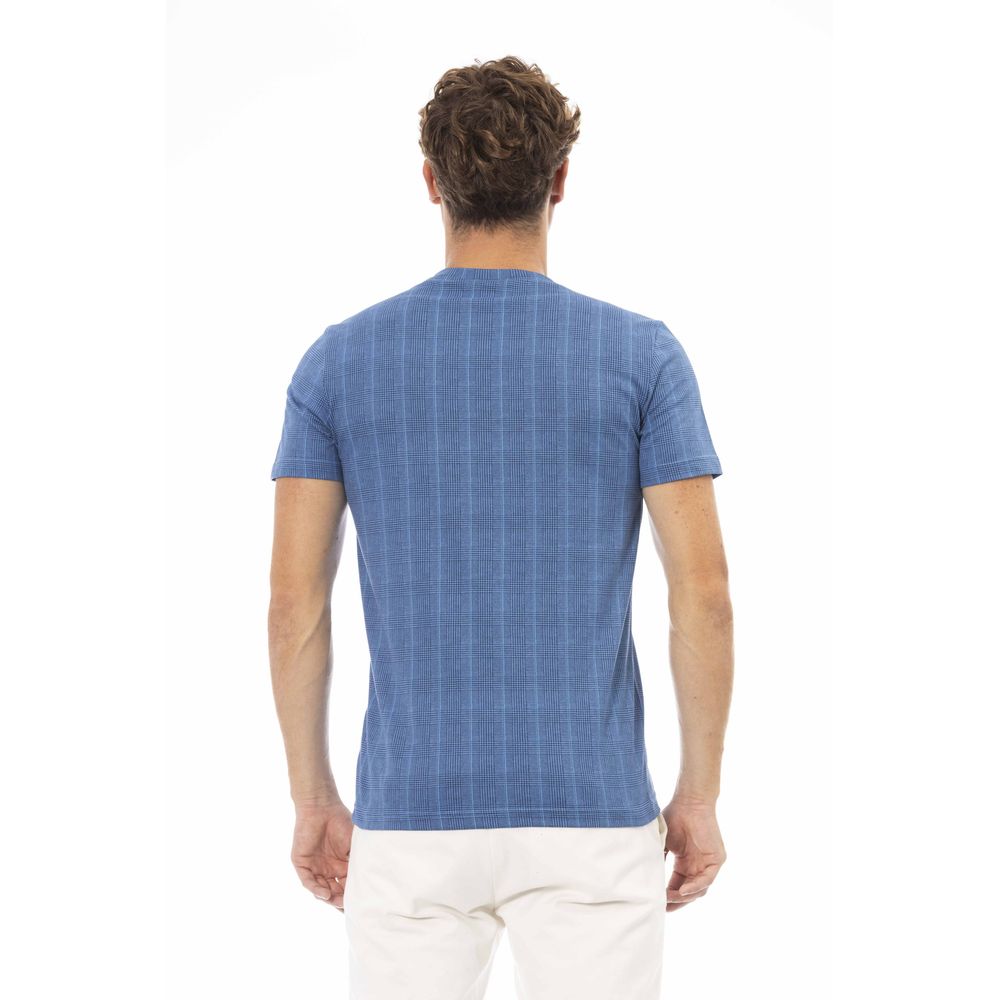 Blaues Herren-T-Shirt aus Baumwolle