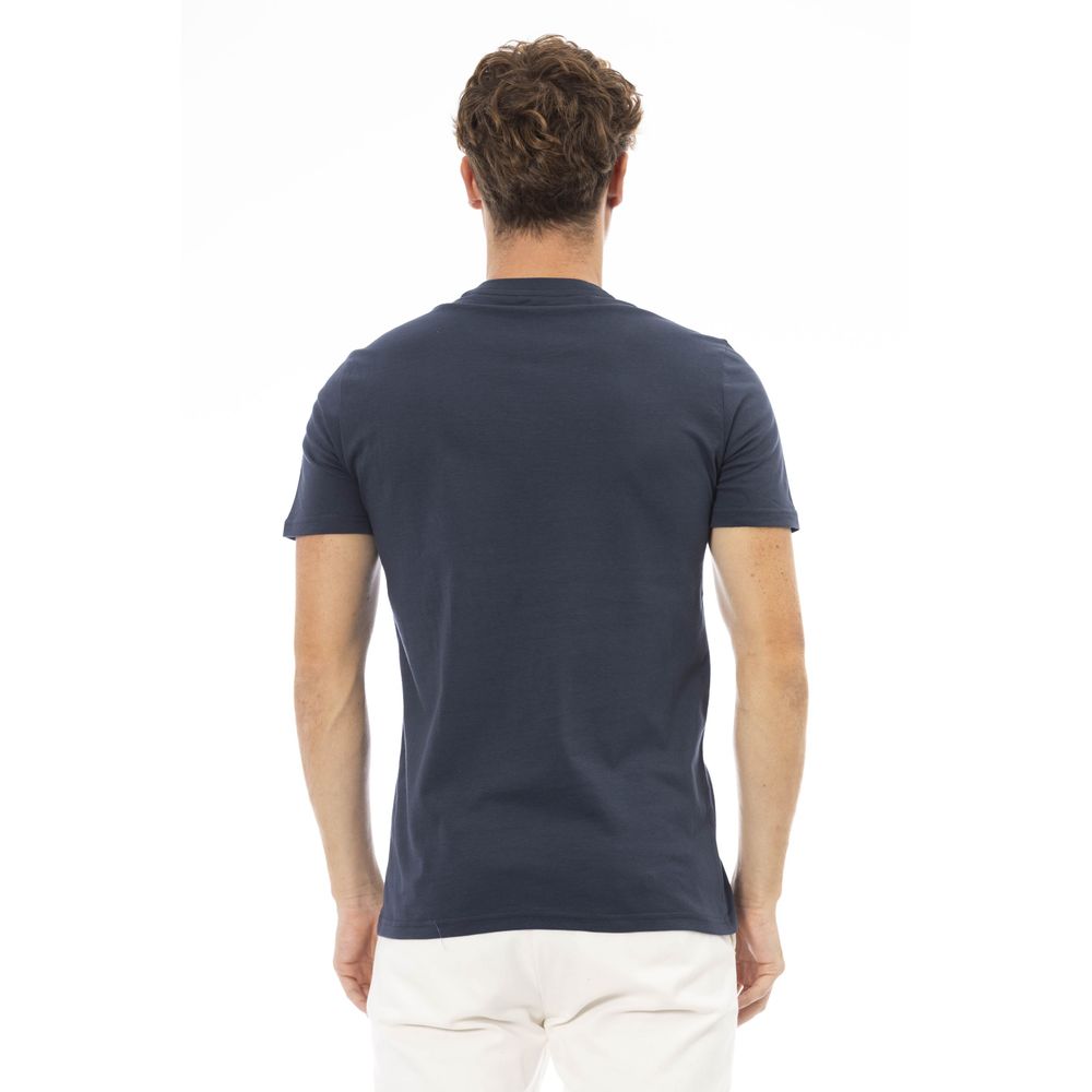 Blaues Herren-T-Shirt aus Baumwolle