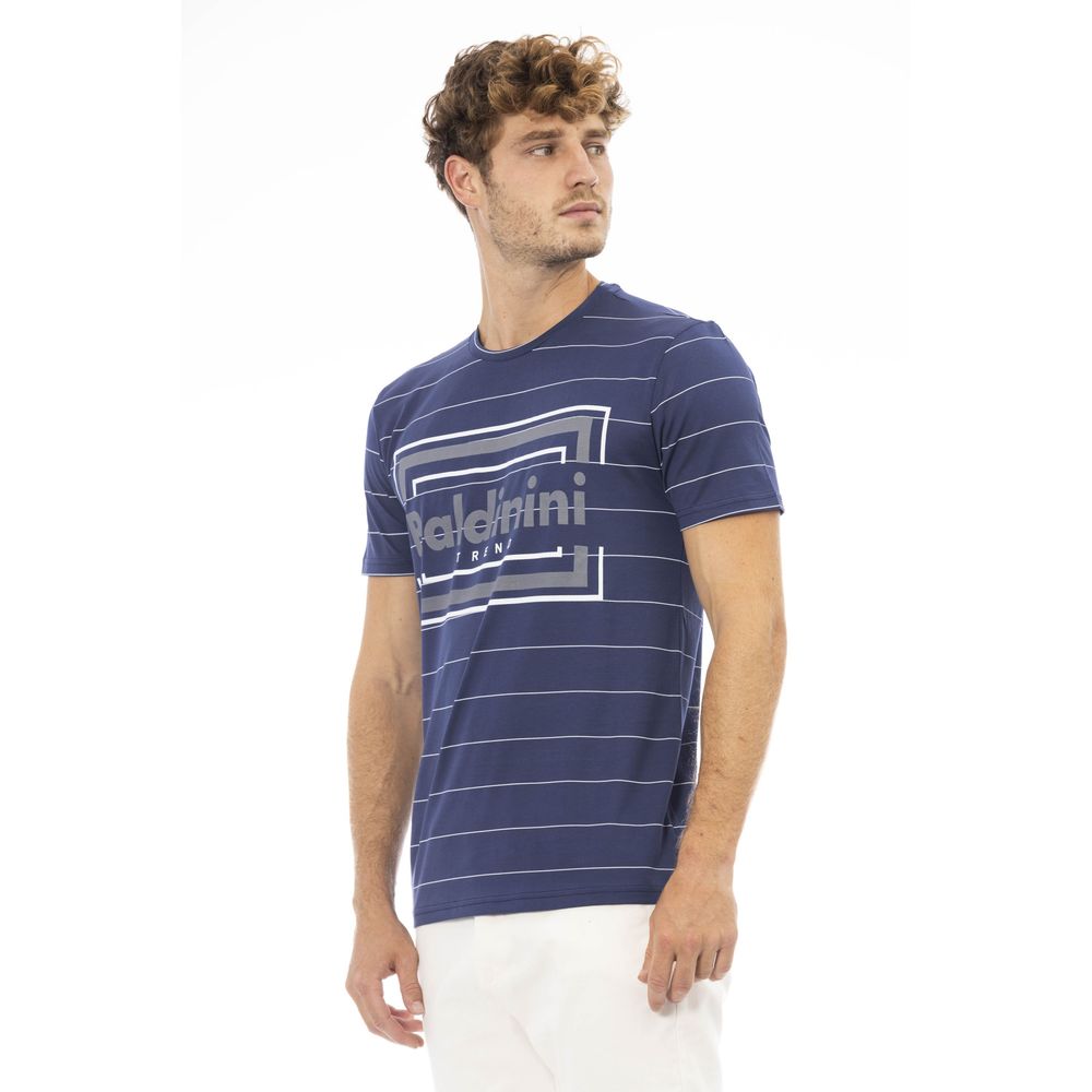 Blaues Herren-T-Shirt aus Baumwolle