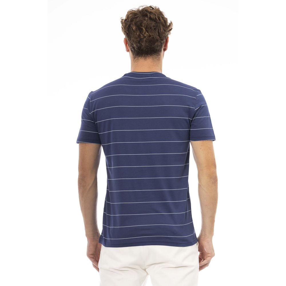 Blaues Herren-T-Shirt aus Baumwolle