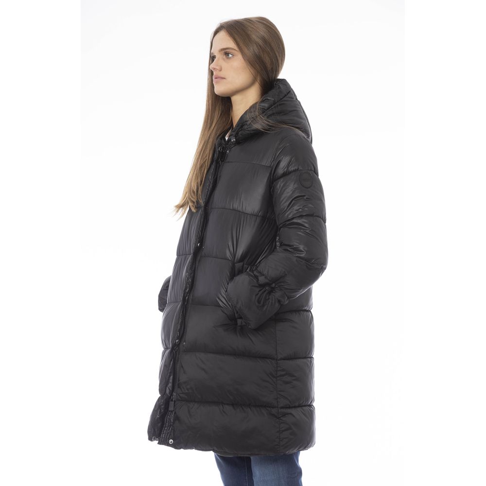 Schwarze Nylon Damenjacke