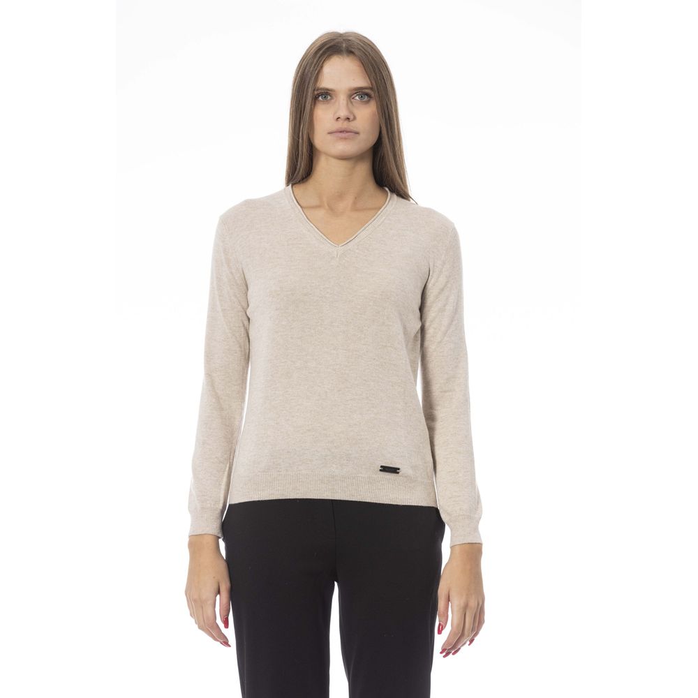Beige Kaschmir Damen Pullover