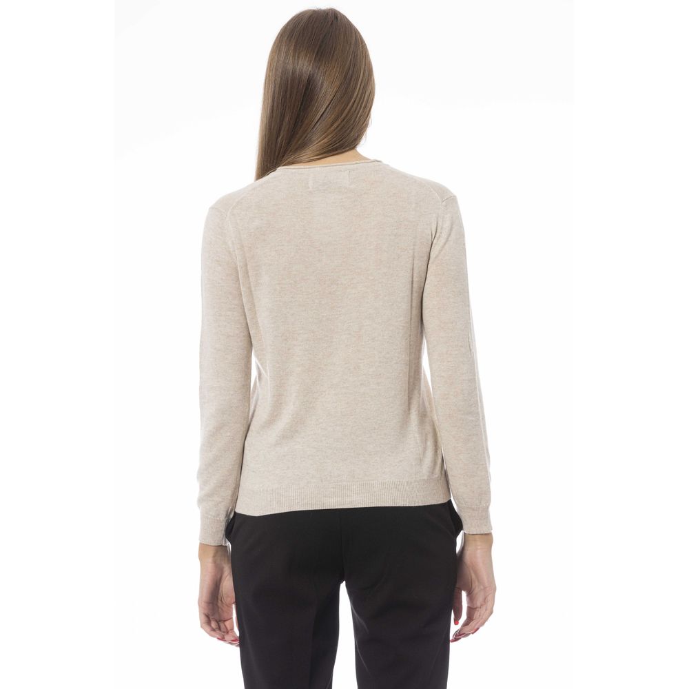 Beige Kaschmir Damen Pullover
