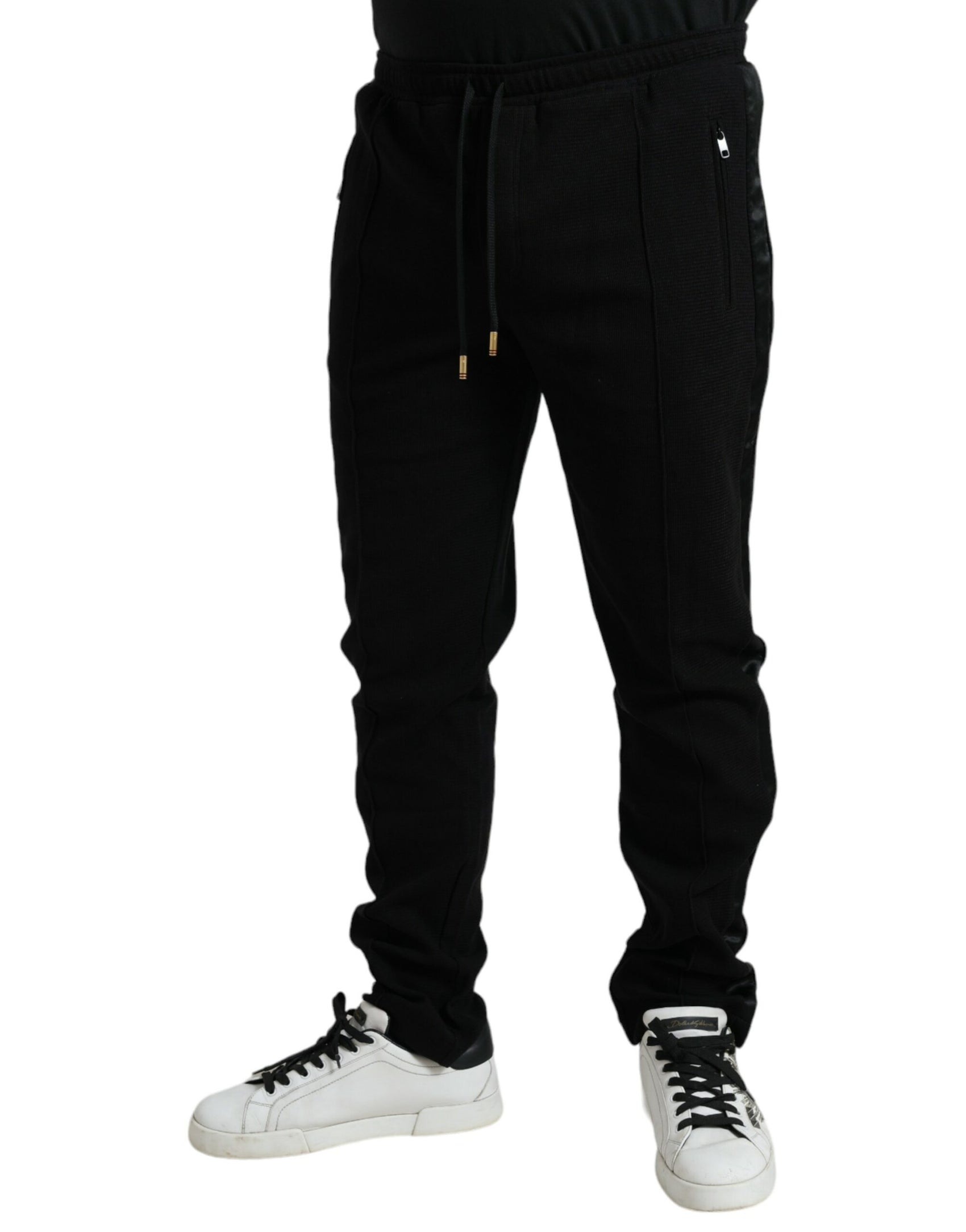 Elegante schwarze Jogginghose aus Baumwollmischung