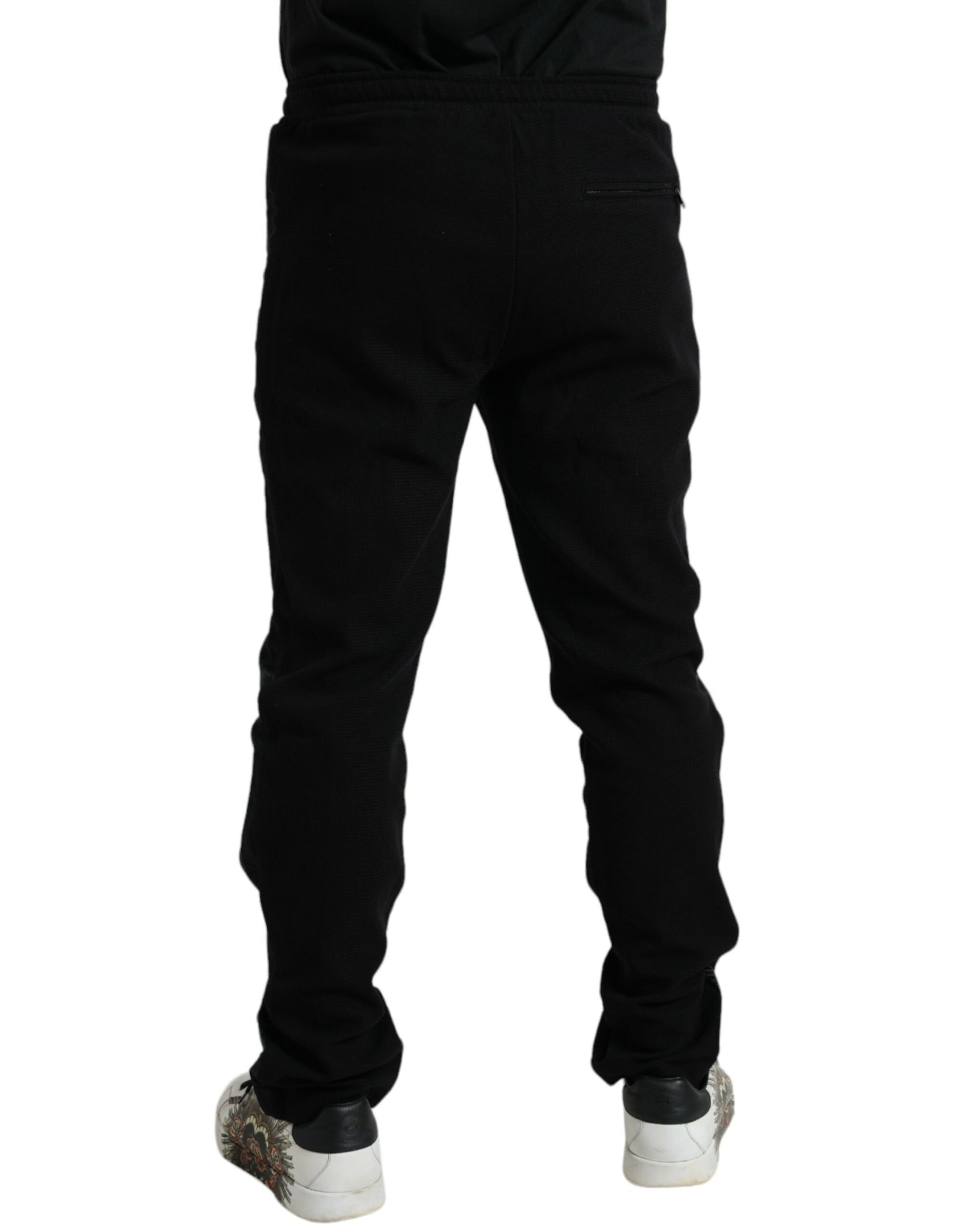 Elegante schwarze Jogginghose aus Baumwollmischung