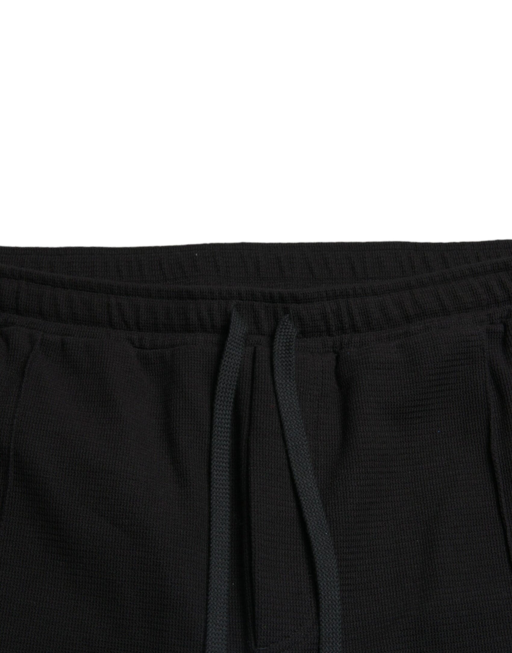Elegante schwarze Jogginghose aus Baumwollmischung