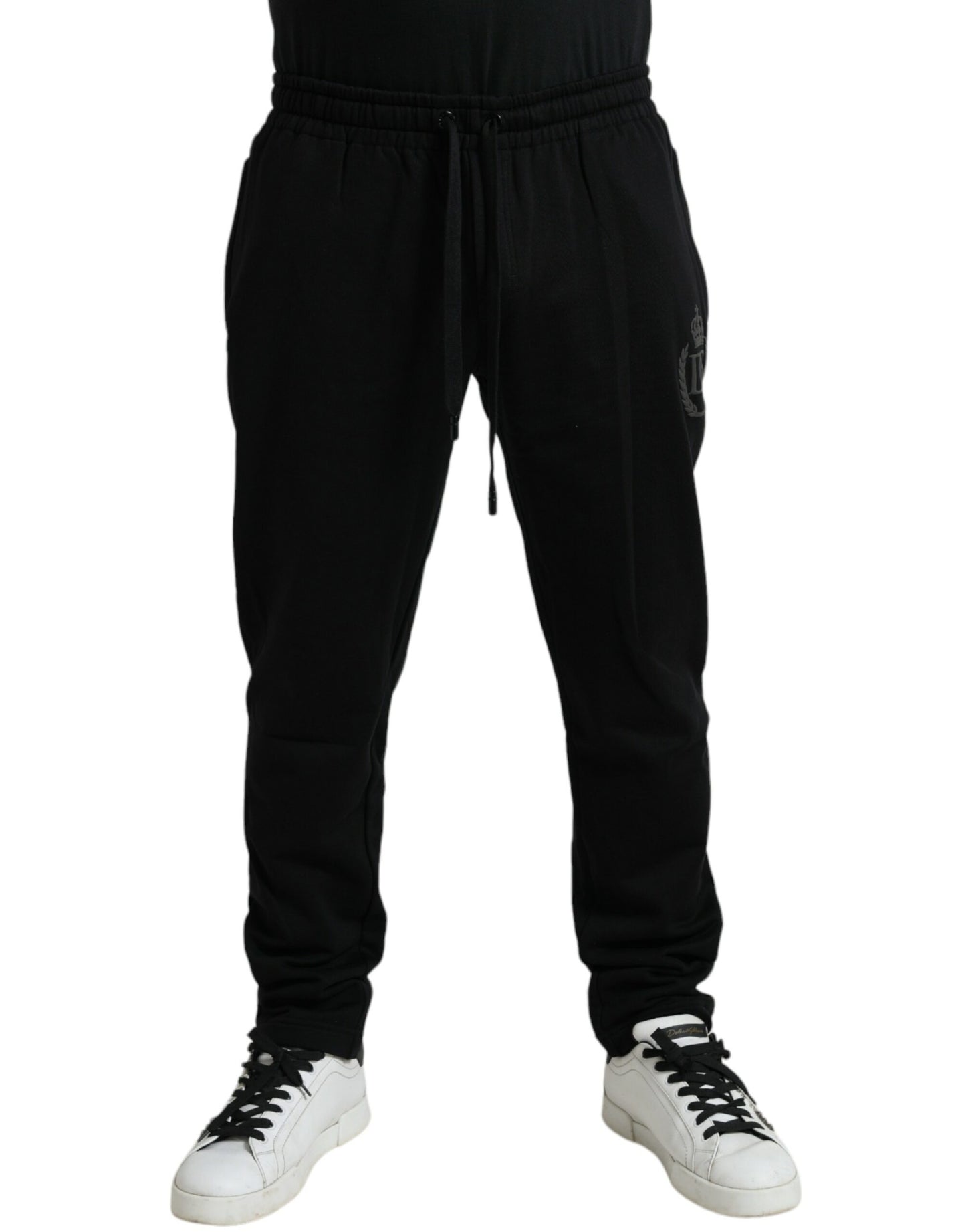 Eleganti pantaloni da jogging in cotone nero