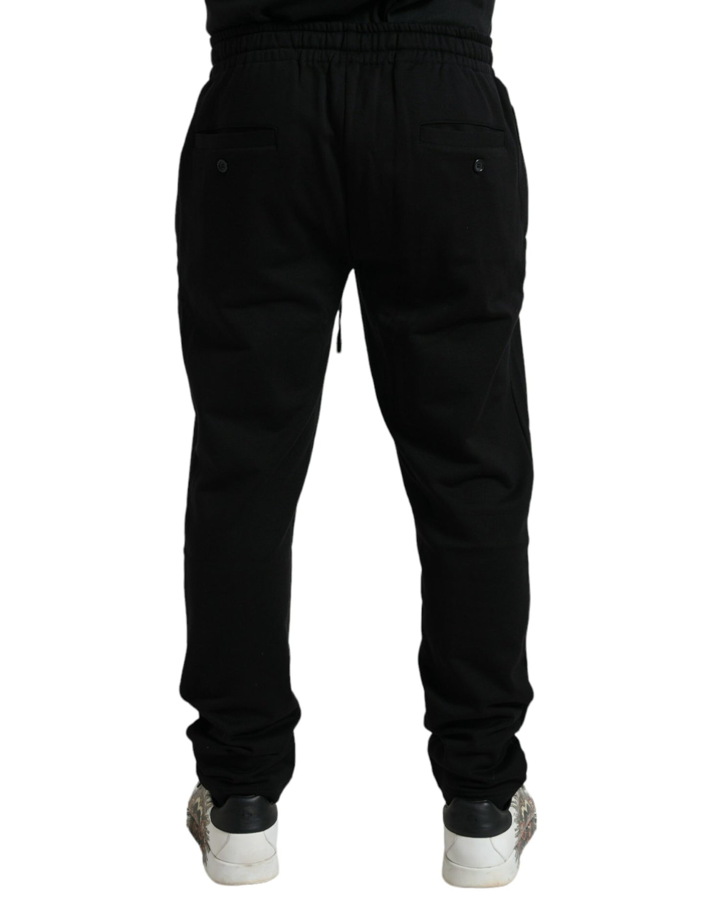 Eleganti pantaloni da jogging in cotone nero