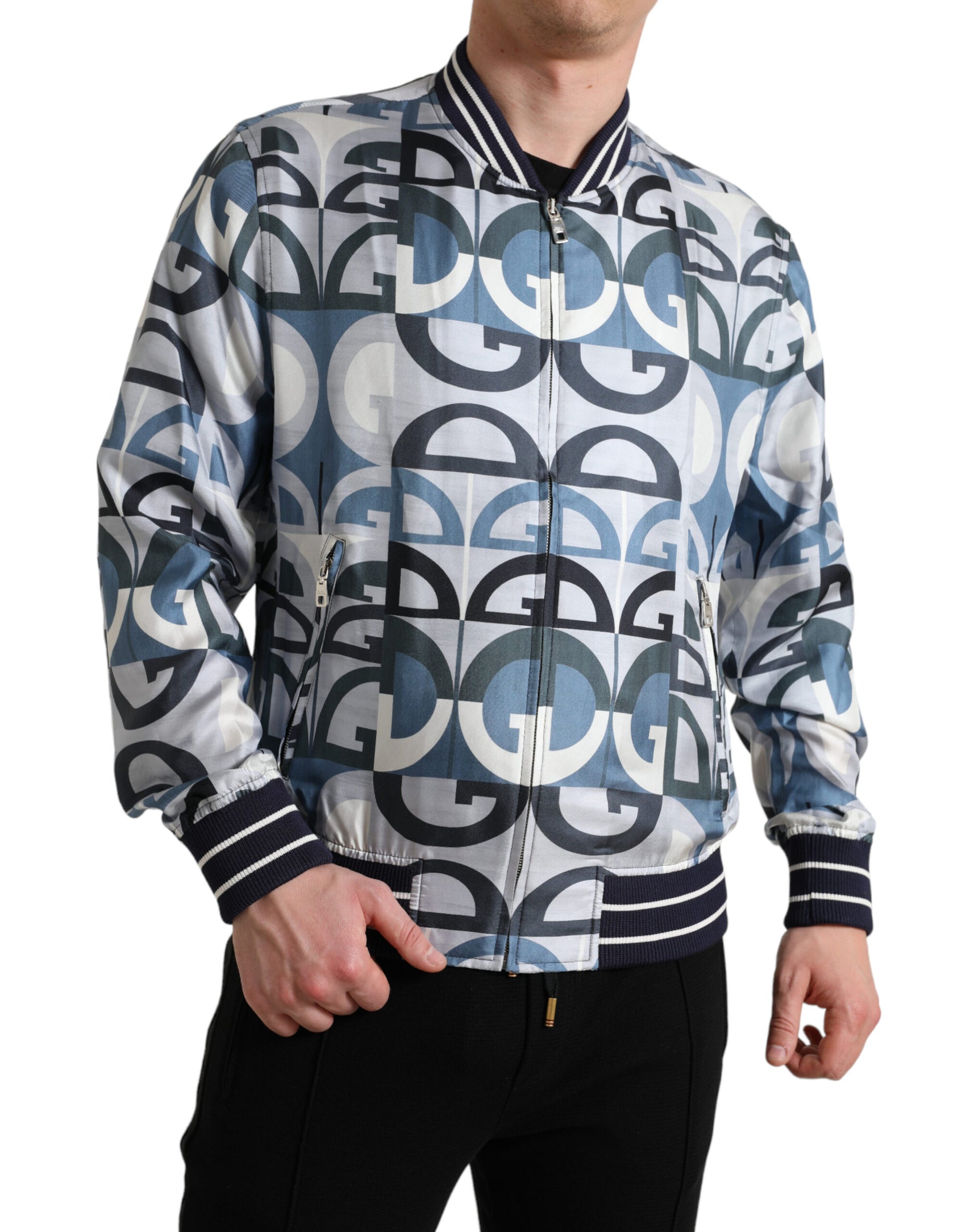 Bomber in seta multicolore - Eleganza classica