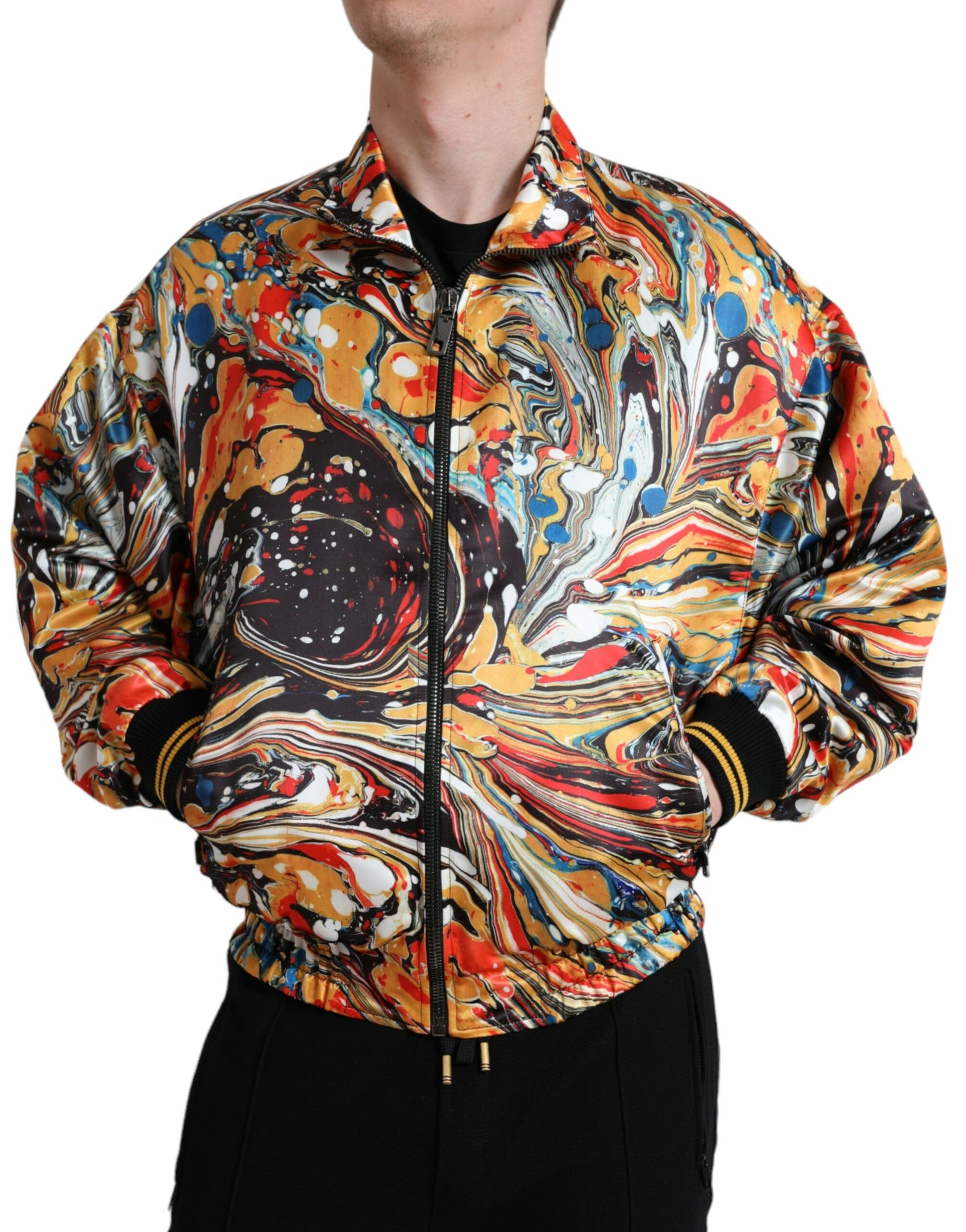 Giubbotto bomber astratto colorato