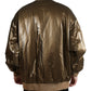 Elegant Bronze Bomber Jacket