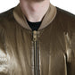 Elegant Bronze Bomber Jacket