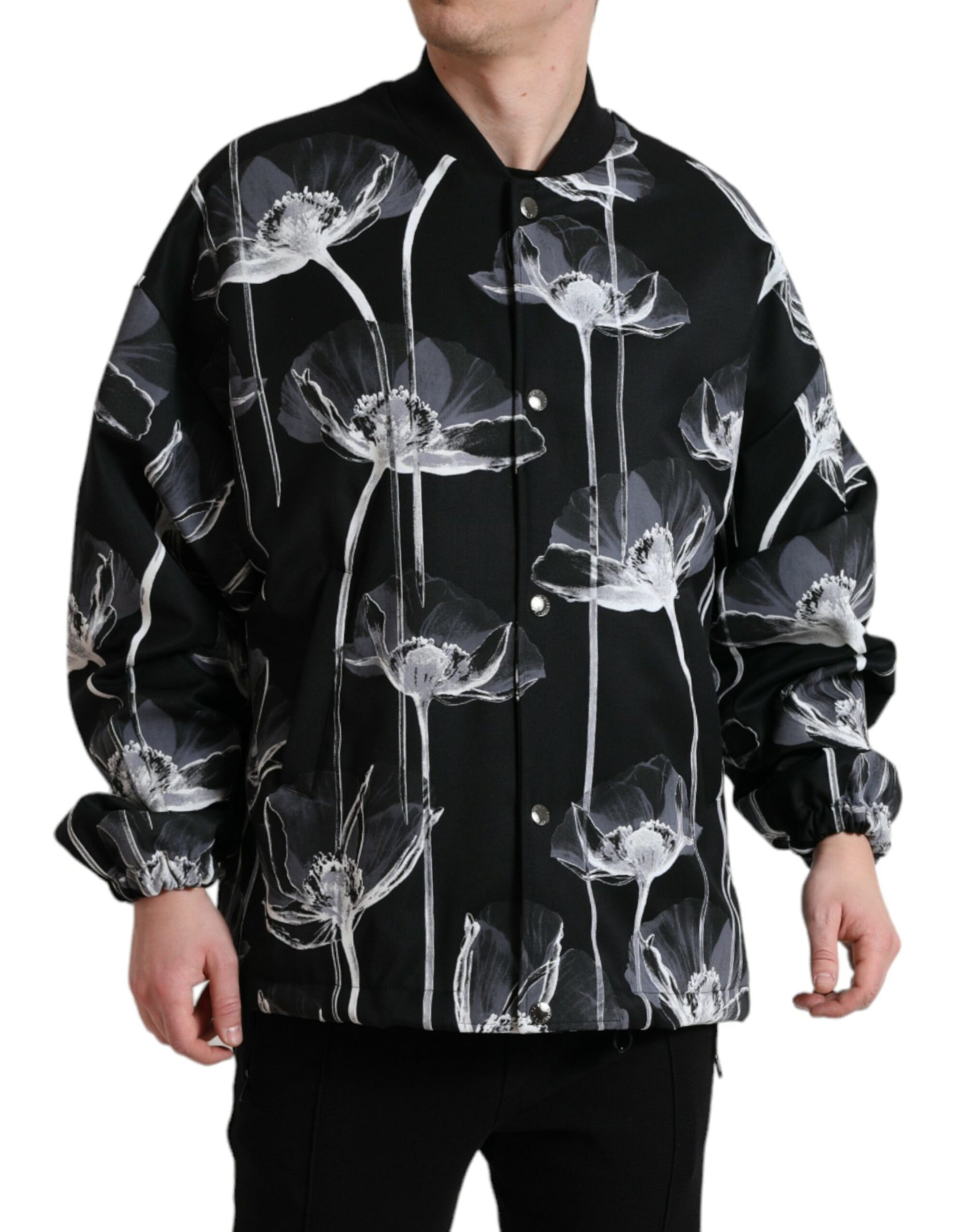 Elegante bomber con stampa floreale