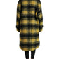 Chic Plaid Long Coat in Sunshine Yellow